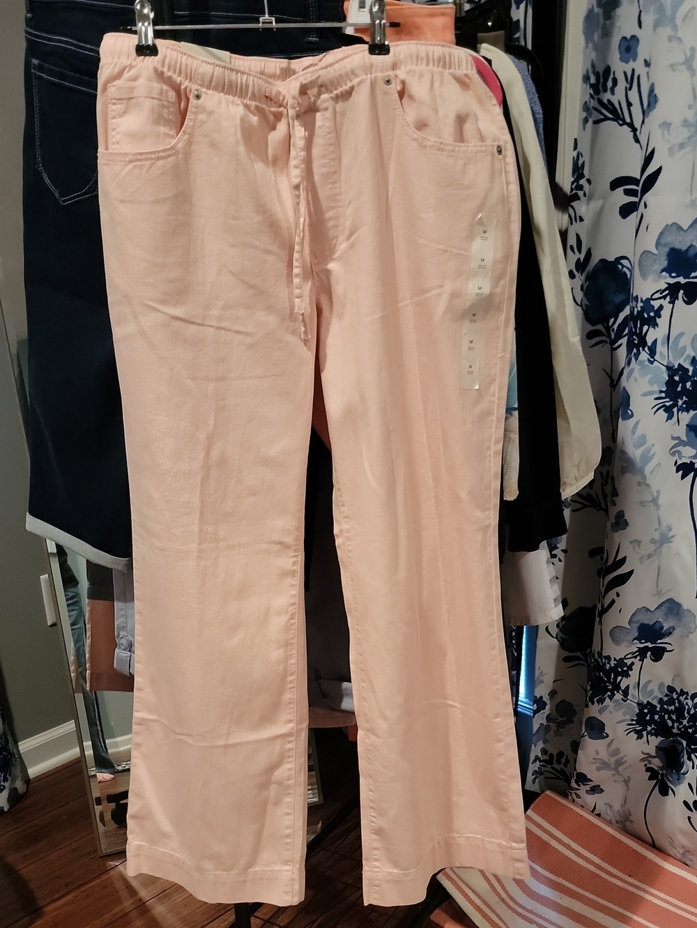 NWT Banana Republic Light Pink Wide-Leg Drawstring Pants M